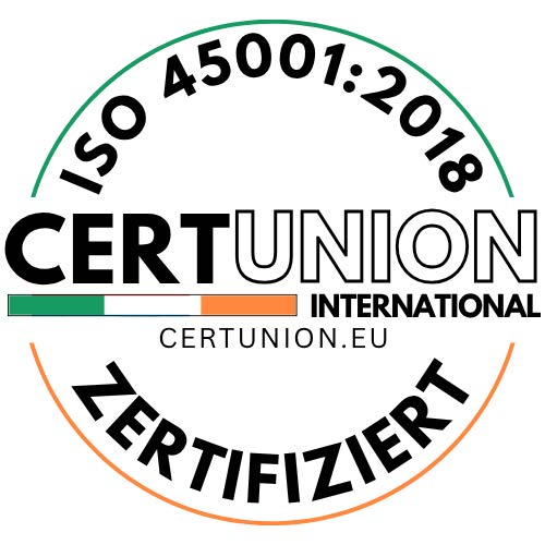 CERTUNION Siegel: ISO 45001:2018 zertifiziert