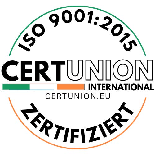 CERTUNION Siegel: ISO 9001:2015 zertifiziert